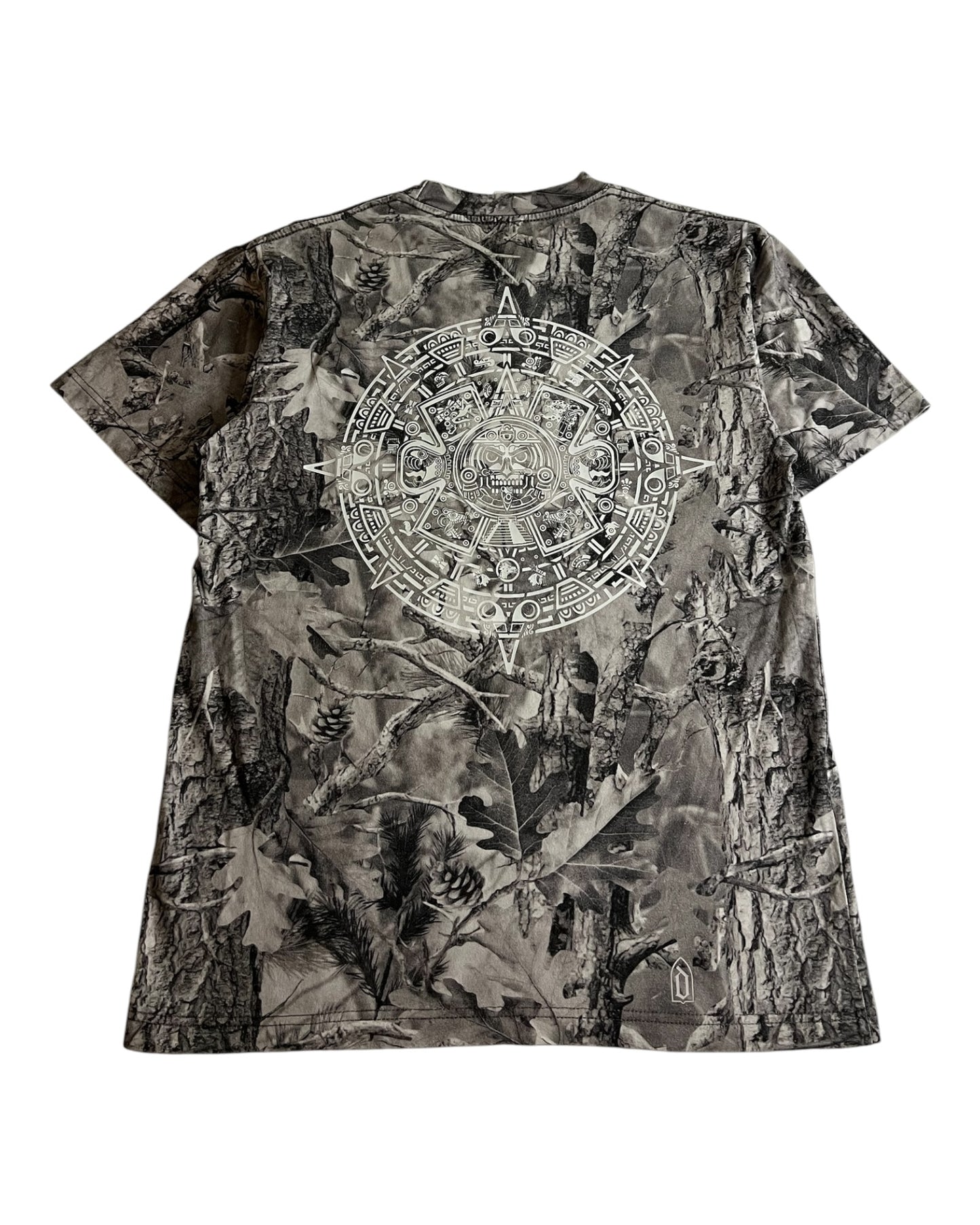 Premium Aztec Sun Stone Grey Wood Camo Heavyweight Cotton Tee