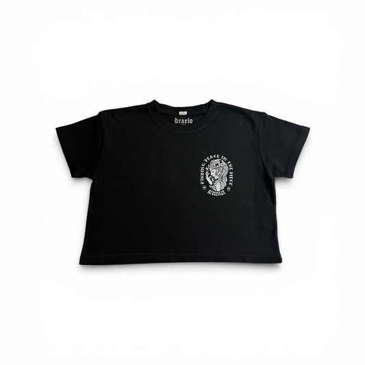 Premium Finding Peace Heavyweight Cotton Crop Top