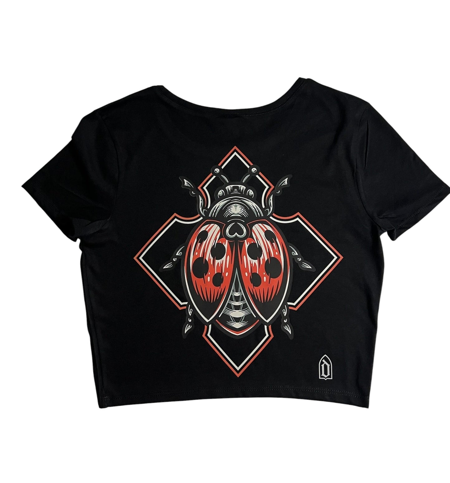 Micro Rib Lady Bug Cotton/Poly Crop Top