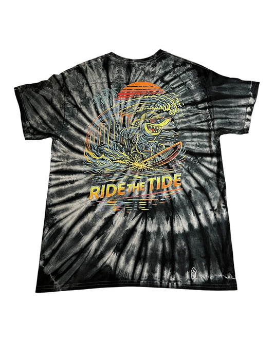 Vintage Tie Dye Ride the Tide Lightweight Cotton Tee