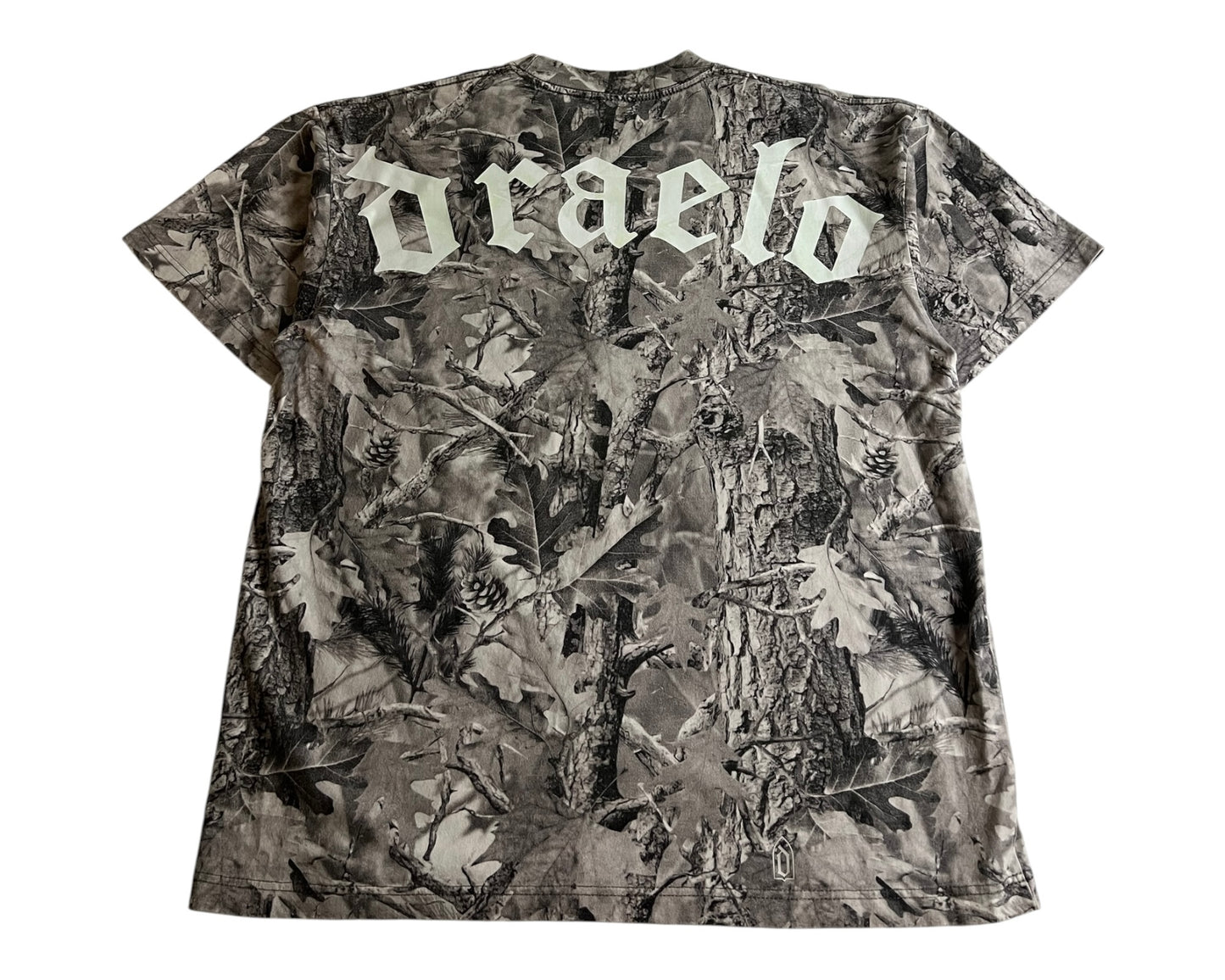Premium DRAELO Grey Wood Camo Heavyweight Cotton Tee